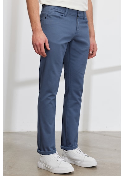 AC&Co / Altınyıldız Classics Erkek Petrol Slim Fit Dar Kesim 5 Cep Armürlü Esnek Pantolon 001