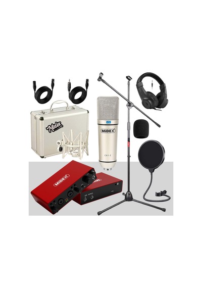 Midex Cx1-c Mikrofon + Glx-800 + Kulaklık + Ms06 Stand + Shock Mo