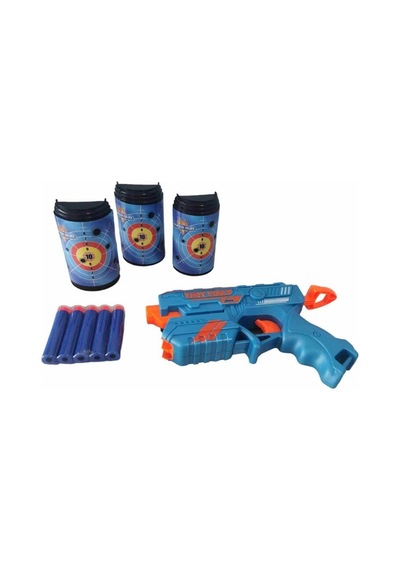 Hedefli 10 Sünger Mermili Dart Atan Nerf Silah Oyuncak Tabanca 24
