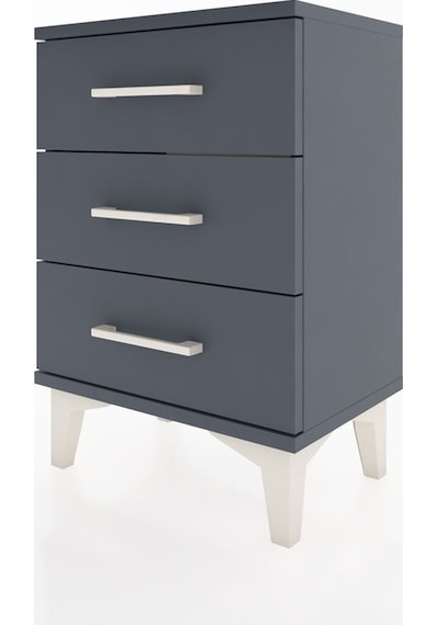 Arges Komodin 3 Çekmeceli 44x30x64 Antrasit-antrasit Antrasit