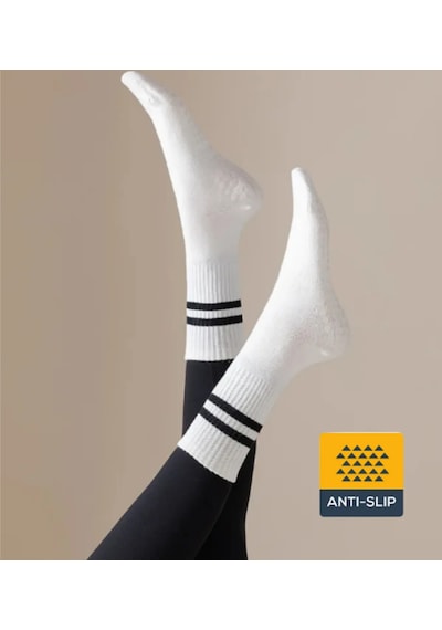 Xtr Fitness Yoga Ve Pilates İçin Kaydırmaz Taban Çorap Beyaz
