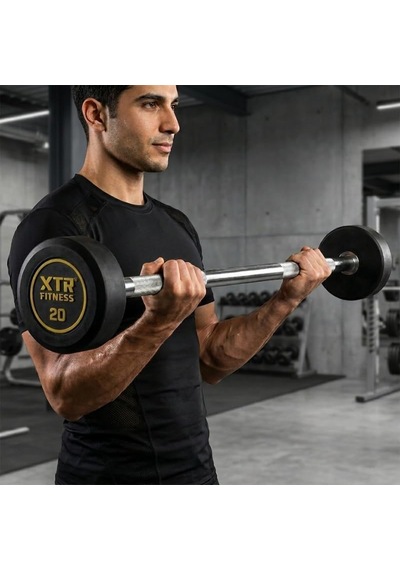 Düz Sabit Bar Çelik Gövde, 3 Mm Kauçuk Kaplama, 30 Mm Çap, Sabit Ağırlık Barı, Fitness Ve Kuvvet Antrenman