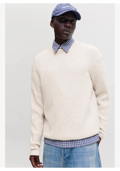 Jack & Jones Jorfrederiksberg Erkek Kazak 12300465 Ekru