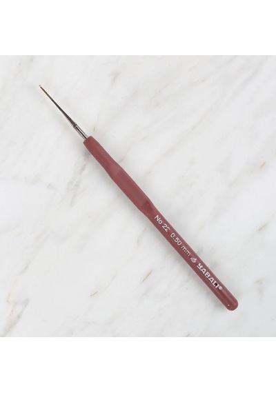 Abarta Yabalı Altın Uçlu Elastik Saplı Dantel Tığ No:22 & 0.50mm-bordo No 22 - 0,5 Mm