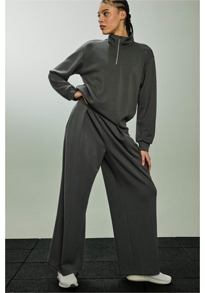 Defacto Oversize Geniş Kalıp Yarım Fermuarlı Modal Sporcu Sweatshirt D7126ax26spkh521 Haki-kh521