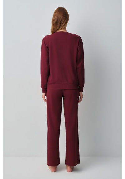 Suwen New Chapter Back To College Campus Pijama Üstü Wsh12510051020 Bordo
