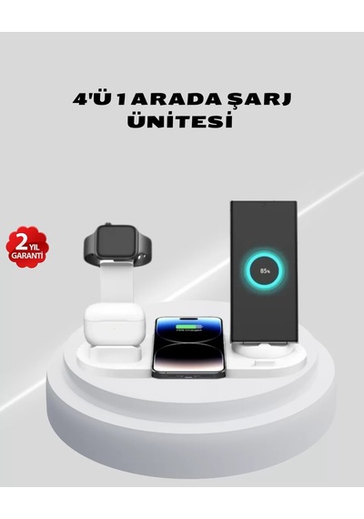 Kablosuz Şarj İstasyonu 4 Ü 1 Arada İphone Watch Ve Airpods Uyumlu Renkli