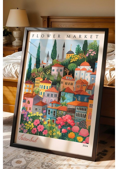 İstanbul Türkiye Çerçeveli Tablo Seyahat Severlere Salon Ve Ofis İçin Estetik Duvar Dekoru Travel Flower Market