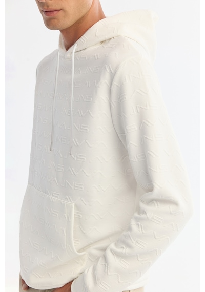 Avva Erkek Ekru Kapüşonlu Baskılı Elastan Regular Fit Sweatshirt A42y1332