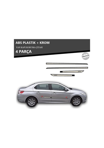 Peugeot 301 Yan Kapı Koruma Çıtası Plastik + Krom Unvrslppkçt00078