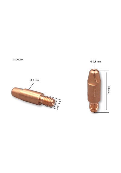 M6 0.8 Mm Gazaltı Kaynak Kontak Memesi Zirkonyumlu Md0009/78 Trafimet
