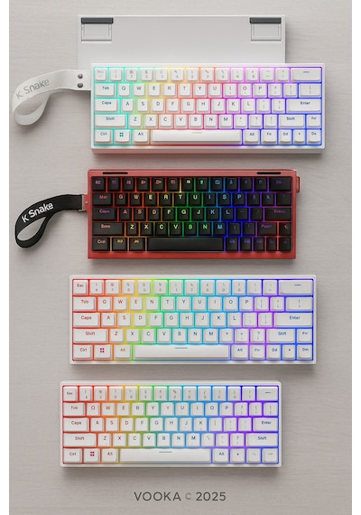 68 Tuş Red Switch Rgb Mekanik Oyuncu Klavyesi Hot Sbhghhhwapple, Renkli Aydınlatma Gaming Keyboard