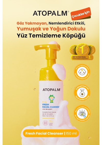 Atopalm Çocuklar İçin Göz Yakmayan Nemlendirici Yüz Temizleme Köpüğü 150 ML