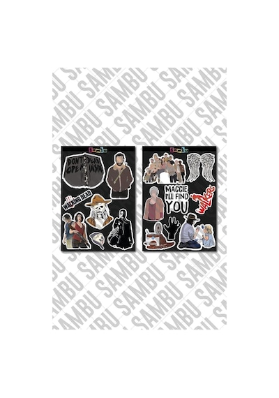 The Walking Dead Temalı Sticker Etiket Seti - Yürüyen Ölüler Sticker - Laptop Notebook Telefon