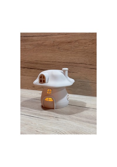 Alvera Decor Mantar Ev Tealight Mumluk Bacalı Pencereli Dekoratif Gece Lambası Çocuk Odası Süsü Karışık