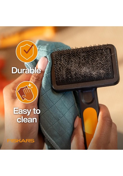 Pet Slicker Fırça, Kedi Ve Köpek Fırçası Dökülme İçin, İnce Kıllar Ve Yumuşak Tutamak Nazik Bakım Ve Deshedding İçin, Kedi Ve Köpek Malzemeleri, 16,5 Cm, Turuncu/siyah