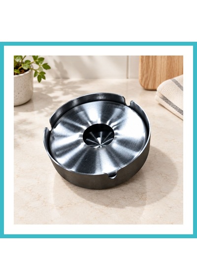 Bezos Tekli Büyük Üstü Kapalı Metal Küllük Dfnbez