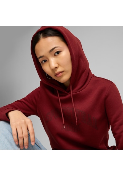Puma Ess Logo Lab Kadın Bordo Kapüşonlu Hoodie Bordo