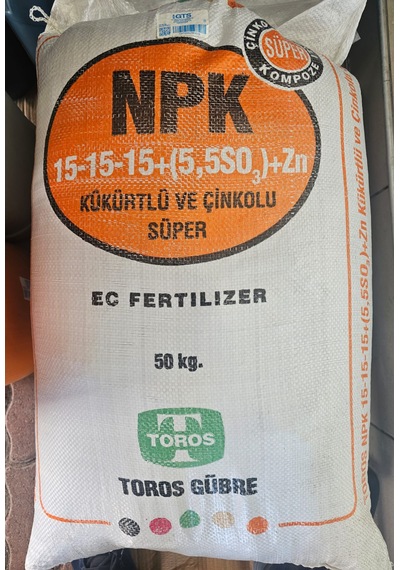 Kış Gübresi - Taban Gübresi Dengeli 15-15-15 Kükürt Çinkolu 10kg