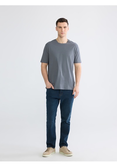 Lcwaıkıkı Classic Antrasit %100 Pamuk Regular Fit Basic Tişört