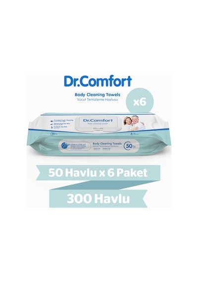 Dr. Comfort Vücut Temizleme Havlusu 6 x 50'li