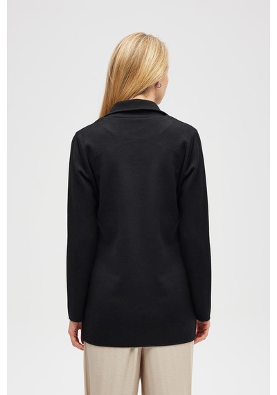 Peraluna Jisha, Kadın Örme Triko Blazer Ceket - Siyah Siyah