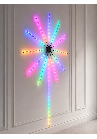 Rgb Fireworks Led Dekoratif Duvar Lambası İç Mekân Telefon Kontrollü Ortam Aydınlatması