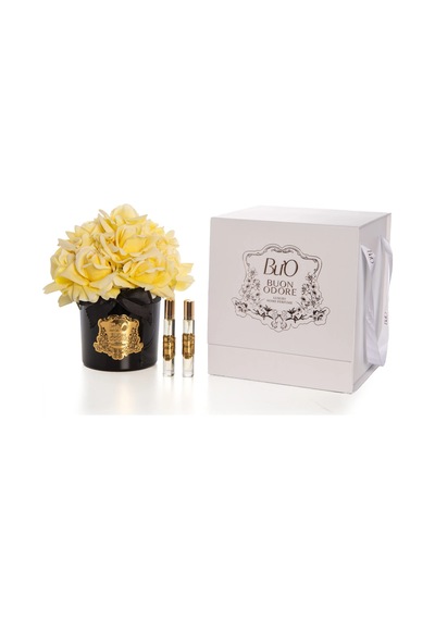 Siyah Cam Gold 14 Gül Luxury Home Perfume Çiçek