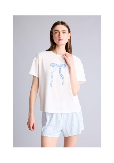 Defacto Regular Fıt Kısa Kollu 2li Softshell Şort Tişört Pijama Takım H7073ax26smbe745 Mavi-be745 Defacto Regular Fıt Kısa Kollu 2li Softshell Şort Tişört Pijama Takım H7073ax26smbe745 Mavi-be745