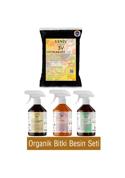 Organik Bitki Besin Seti Prooter, Viola, Organiva & Leonardit 4 Lü Set 500ml X 3 + 1kg 4