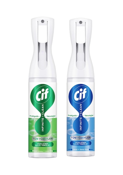 Cif Infinite Clean Probiyotikli Anti Toz Sprey Misket Limon & Lotus + Deniz Tuzu 280 Ml 2 Li Set 2'li Set