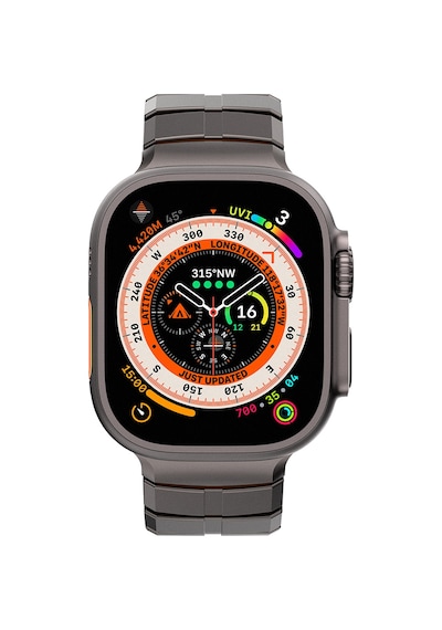 Watch 42mm Uyumlu Mohseven İwatch Titancore No.1 Metal Kordon Siyah - Turuncu