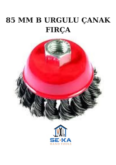 Burgulu Çanak Tel Fırça 85 Mm Spiral Taşlama Uyumlu Pas Temizleme Metal Fırça