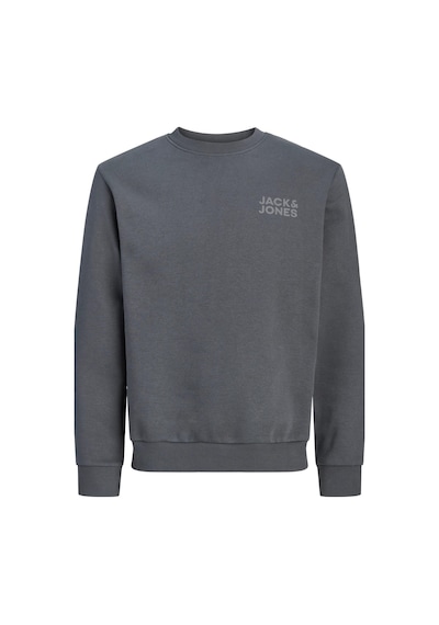 Jack & Jones Jorlogo Erkek Bisiklet Yaka Logolu Sweatshirt Rahat Günlük Antrasit