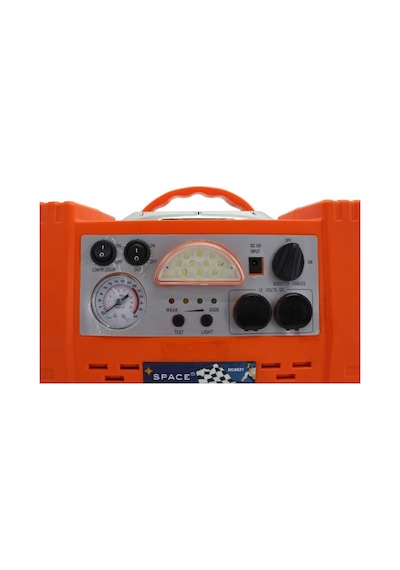 Hava Kompresörlü Led Aydınlatmalı 12V Çakmak Çıkışlı Akü Takviye