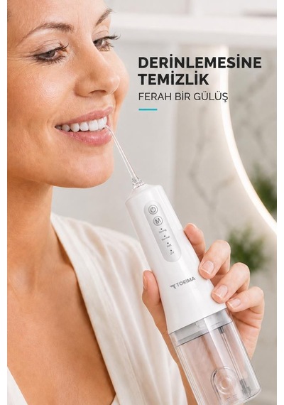 Dijital Ekranlı Şarjlı Ağız Duşu 4 Modlu Taşınabilir Ağız Bakım Cihazı Oc01 Beyaz