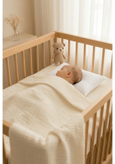 Bebek Yastığı Premium Boncuk Silikon Dolgulu Yumuşak Konforlu 35x45 CM Beyaz