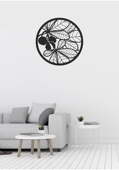 Kestane Yaprak Desenli Metal Dekoratif Duvar Süsü