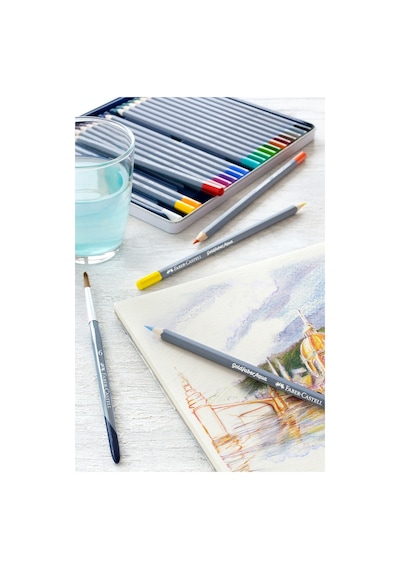 Faber-Castell Goldfaber Aqua Kuru Boya Kalemi 48 Renk, Suda Çözünebilir, Yüksek Pigmentli, Yumuşak ve Canlı Renkler