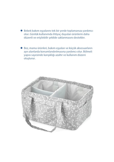 Babyjem - Katlamalı Anne&bebek Organizer Gri Çiçek
