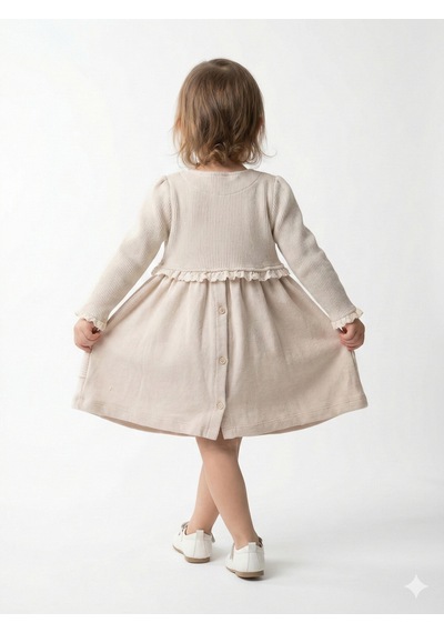 Xo Kids Kız Çocuk Elbise 9-24 Ay 52134 Bej