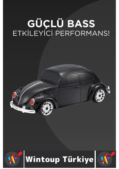 Premium Nostaljik Yüksek Ses Speaker Aux Usb Çok Şık Retro Vosvos Tasarımlı Bluetooth Speaker