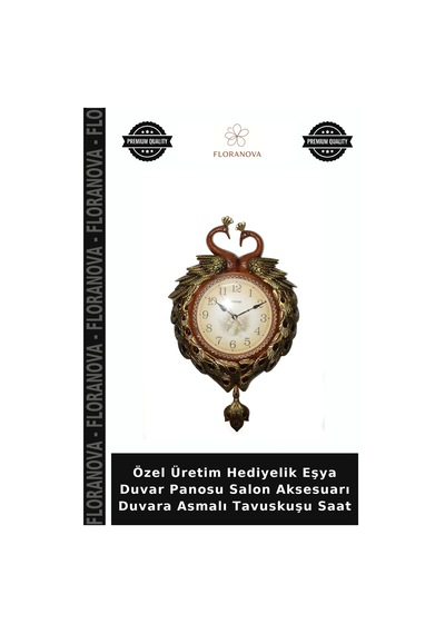 Özel Üretim Hediyelik Eşya Duvar Panosu Salon Aksesuarı Duvara Asmalı Tavuskuşu Saat Diğer