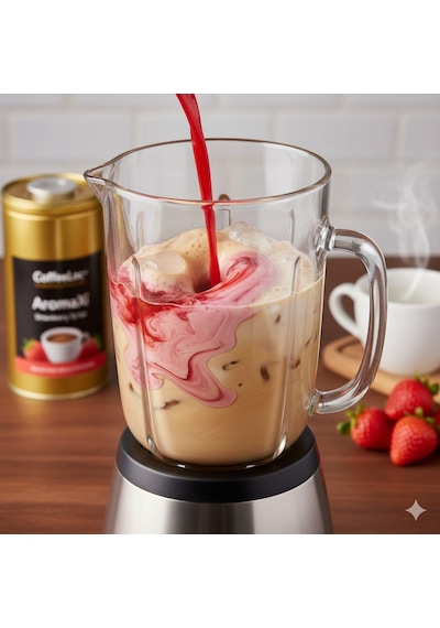 Çilek Aromalı Konsantre Şurup 700 Ml Kokteyl, Kahve, Smoothie Ve Tatlılar İçin Profesyonel Kullanım