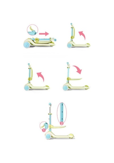 Mideer Katlanabilir Çocuk Scooter- Yeşil