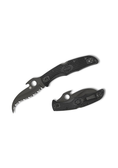 Spyderco Matriarch 2 Black Lightweigt Emerson Opener Black Blade Spyderedge Kamp Çakı Siyah