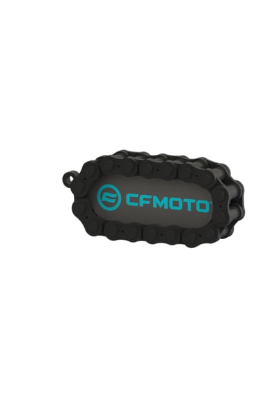 Cf Moto Logolu Özel Tasarım Zincir Detaylı Motosiklet Anahtarlığı Siyah - Yeşil