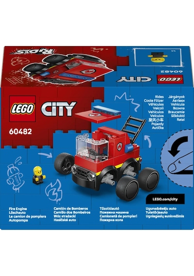 LEGO® City Araçlar – İtfaiye Kamyonu 60482 -5 Yaş ve Üzeri Çocuklar için İtfaiyeci Minifigürüyle Yaratıcı Oyuncak Yapım Seti (67P)