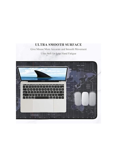 Lexroo Dünya Haritası Ekstra Büyük Genişletilmiş Kaymaz Kauçuk Oyun Mouse Pad & Klavye Masa Mat Standart