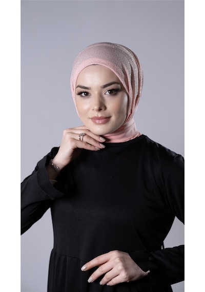 Hürrem Bone Somon Pratik Hazır Geçmeli Tesettür Eşarp Sandy Kumaş Arkadan Çıtçıtlı 2206 39